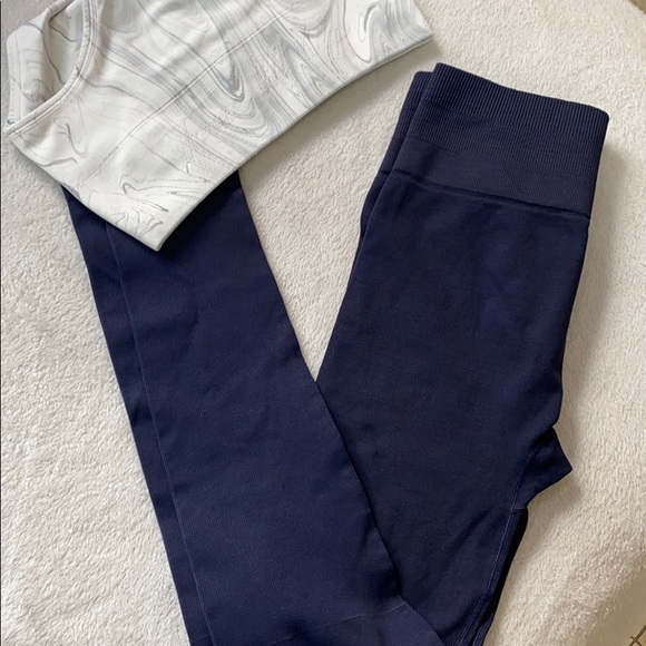 marble earth choker crop/bra with mid fire legging - Picture 8 of 16